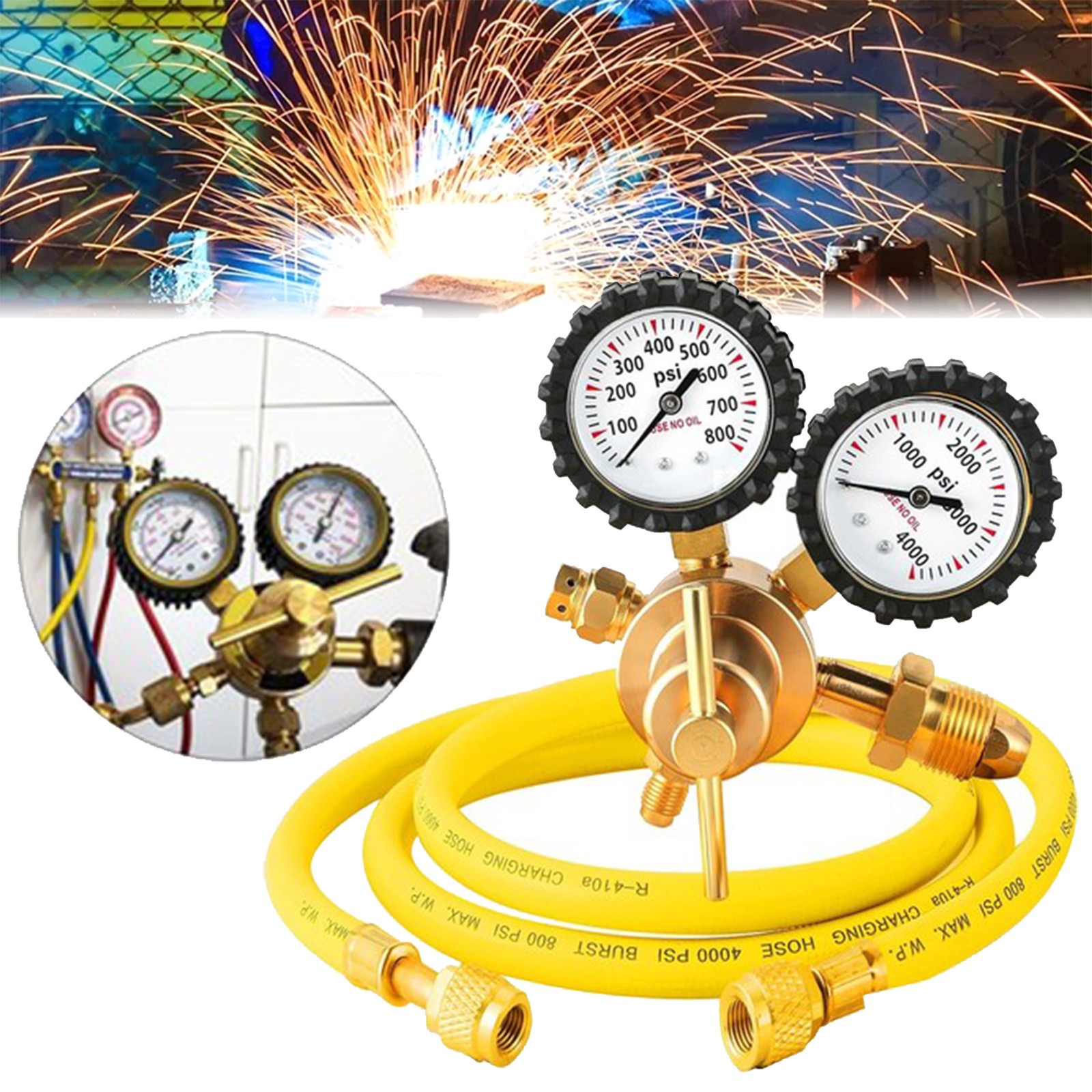 Nitrogen Tank Regulator for Hvac Purge w/ 0-800 PSI Delivery Pressure Equipments