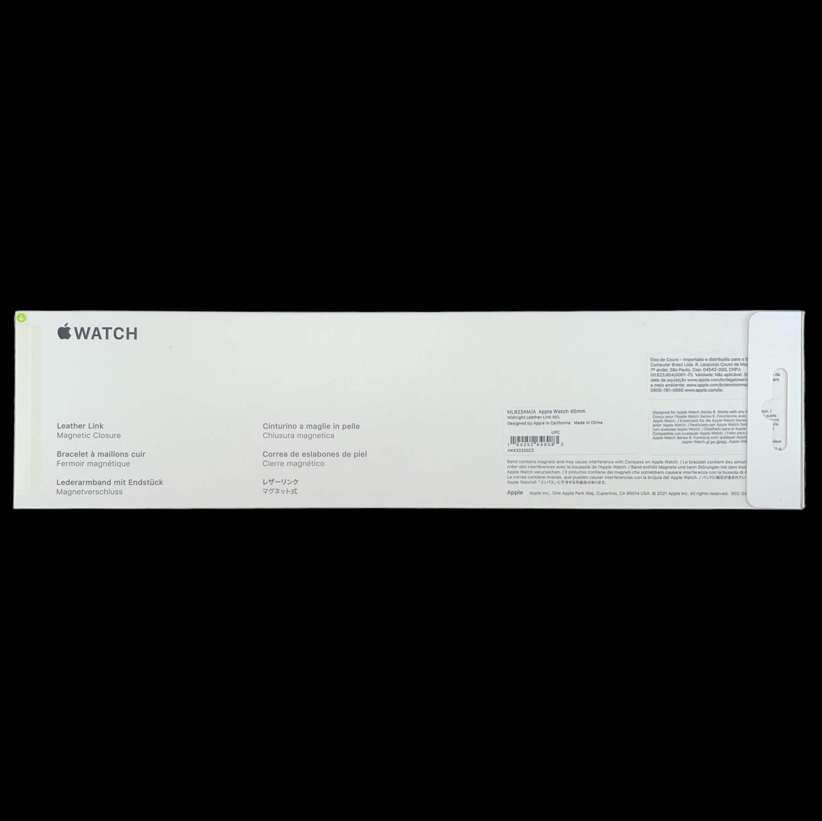 Apple iWatch 42mm 44mm 45mm 4 5 6 7 8 9 Ultra SE Leather Link Band Midnight M/L