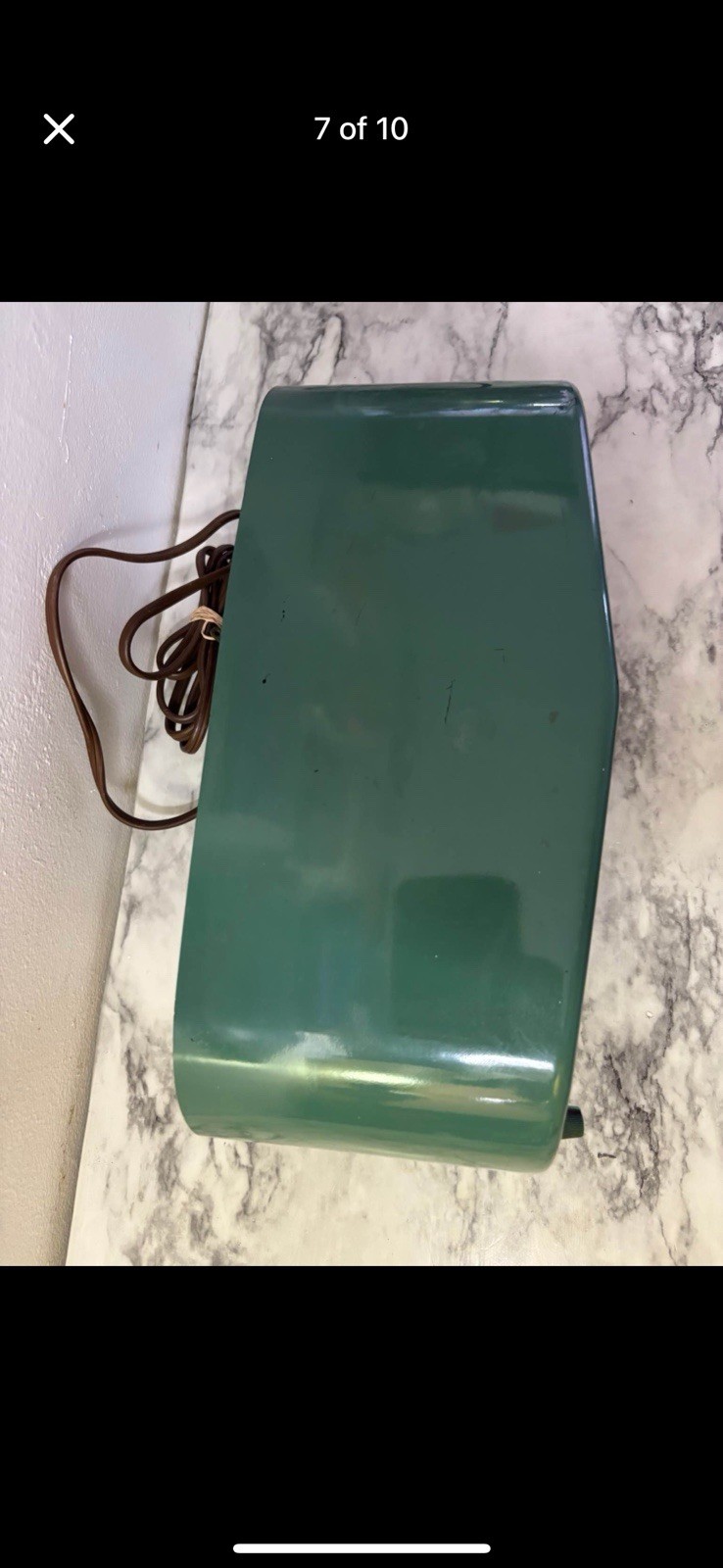 1952 Zenith J-616W The Owl Eyes Telechron Clock 6 Tube AM Radio Green & Yellow