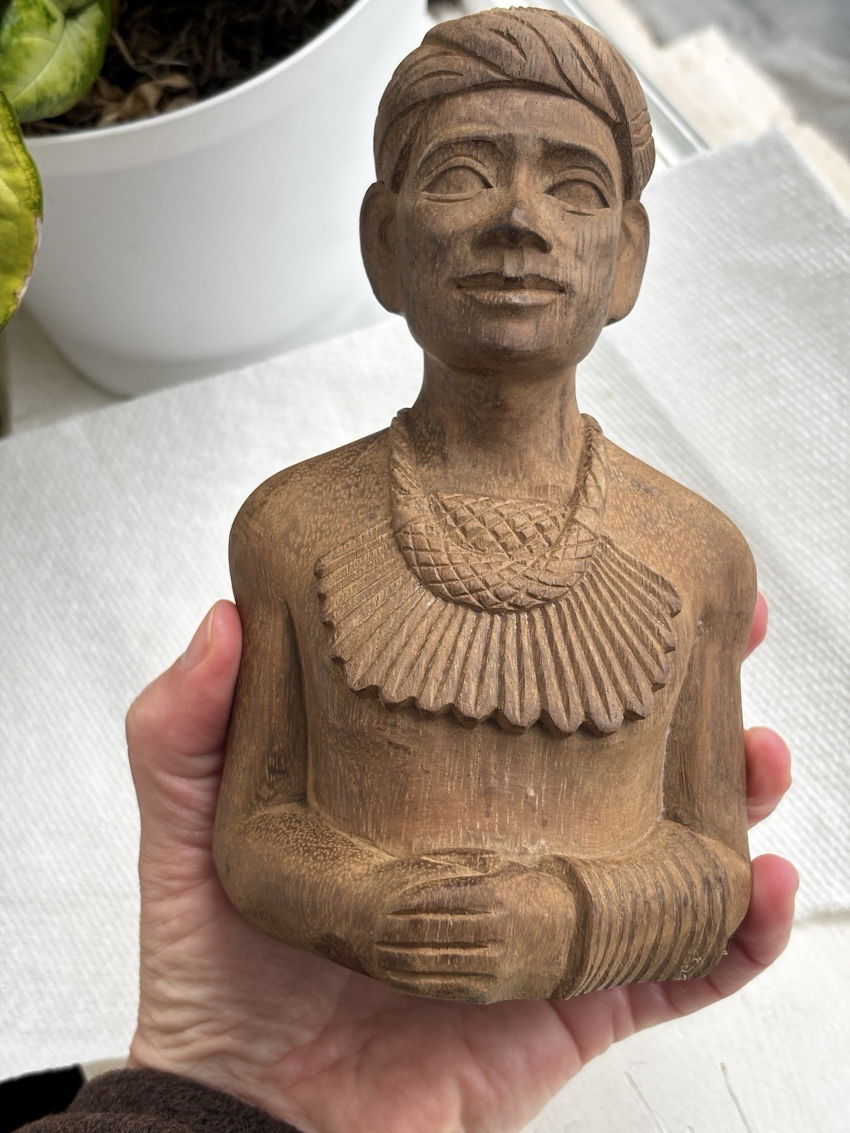 Vintage Hand Carved Figure Native Warrior