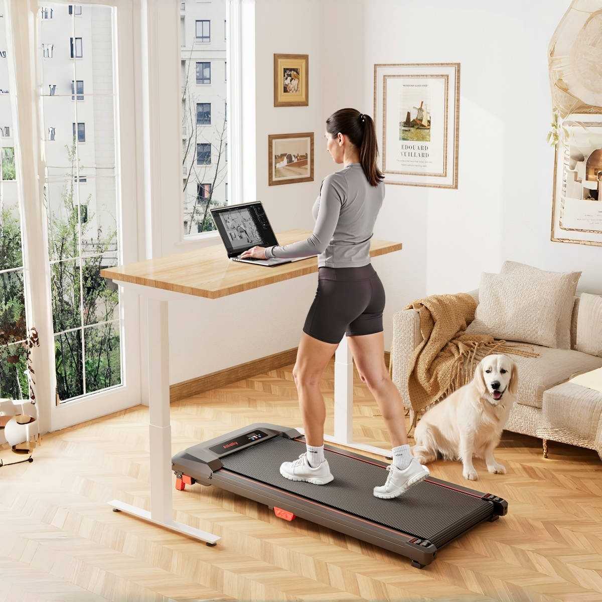 Brand-new home treadmill Walking Mat featuring a remote control and LED