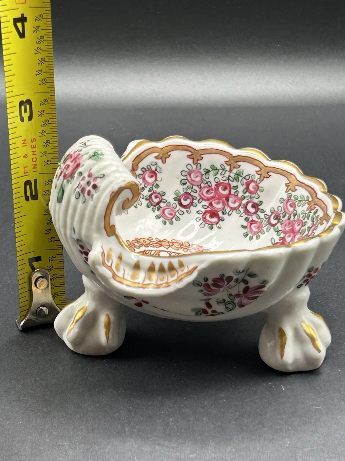VTG Antique Samson of Paris Fotted Hand Painted Salt Cellar Trinket Dish