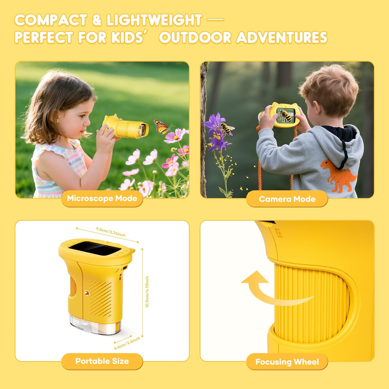 1000X Handheld Digital Microscope for Kids : Wonderquest Microscope with 2.0" IP