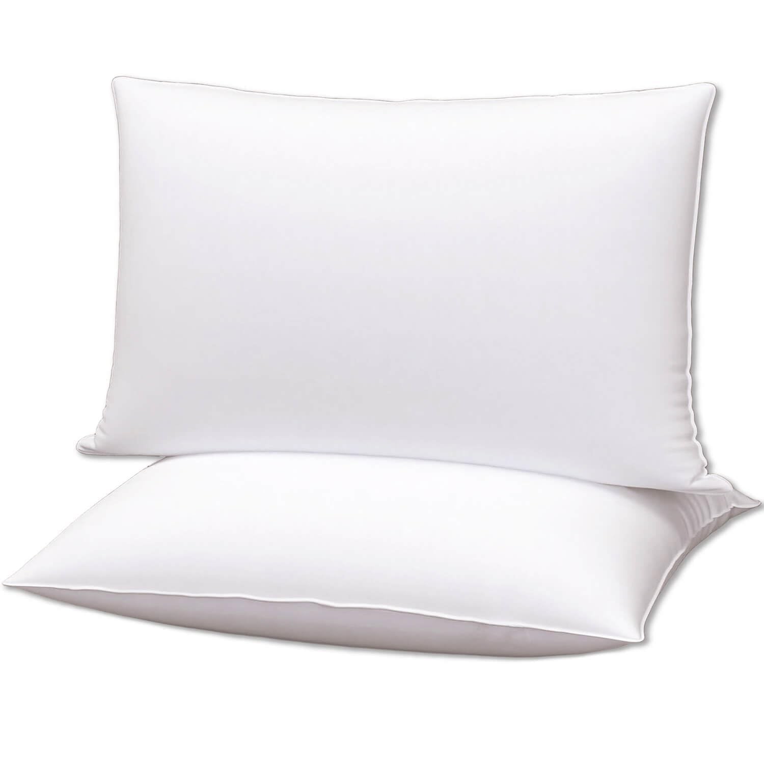 Flat Ultra Thin Bed Pillows King Size Pillow Set of 2 Extra Soft Down Alternativ
