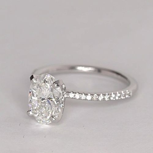 2.15 Ct Lab Grown Diamond Engagement Ring 14K White Gold Solitaire Size 7