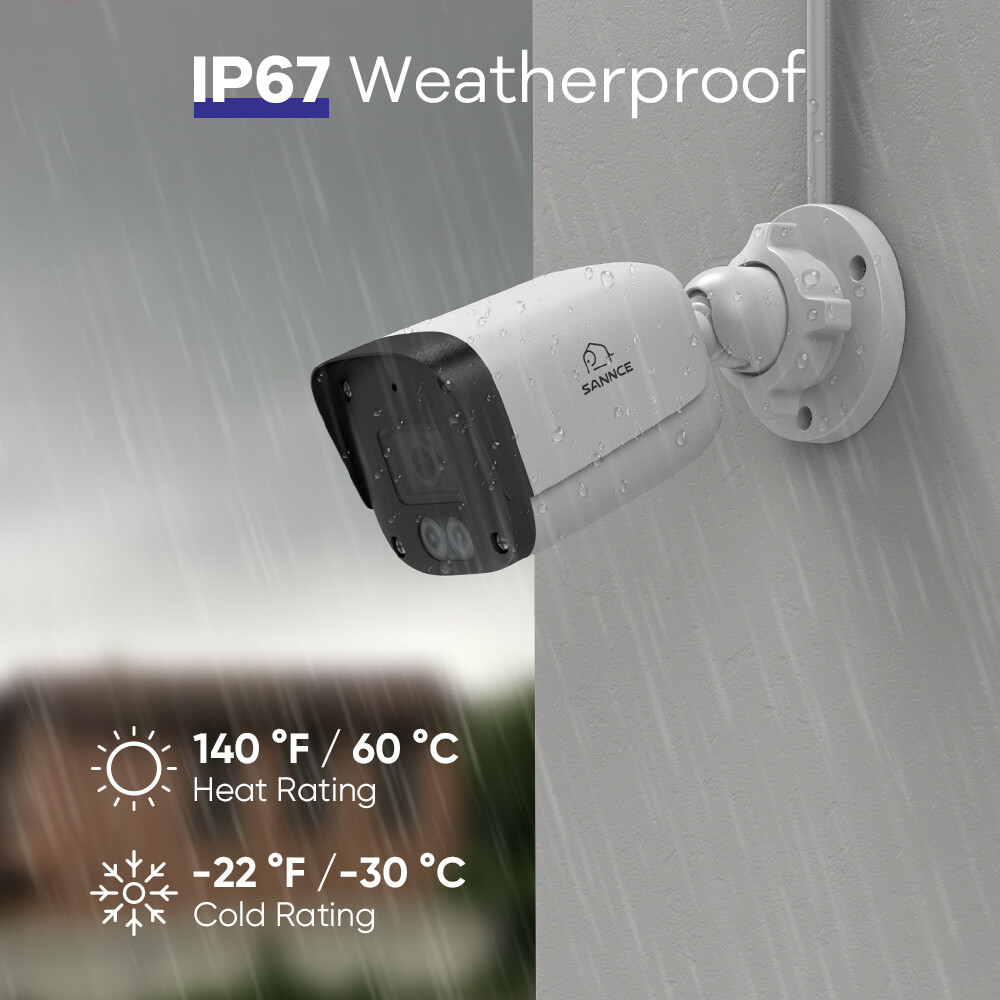 SANNCE 8CH NVR 5MP POE Security Camera System Audio Recording Outdoor AI Motion