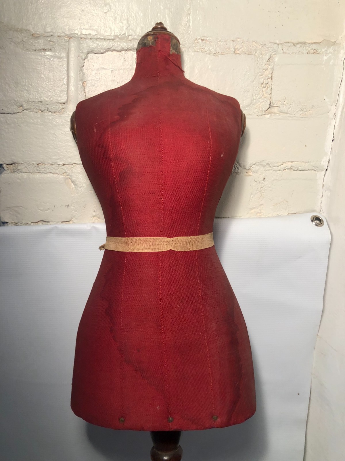 Antique Half Scale Miniature Mannequin Dress Form w Stand Counter Top