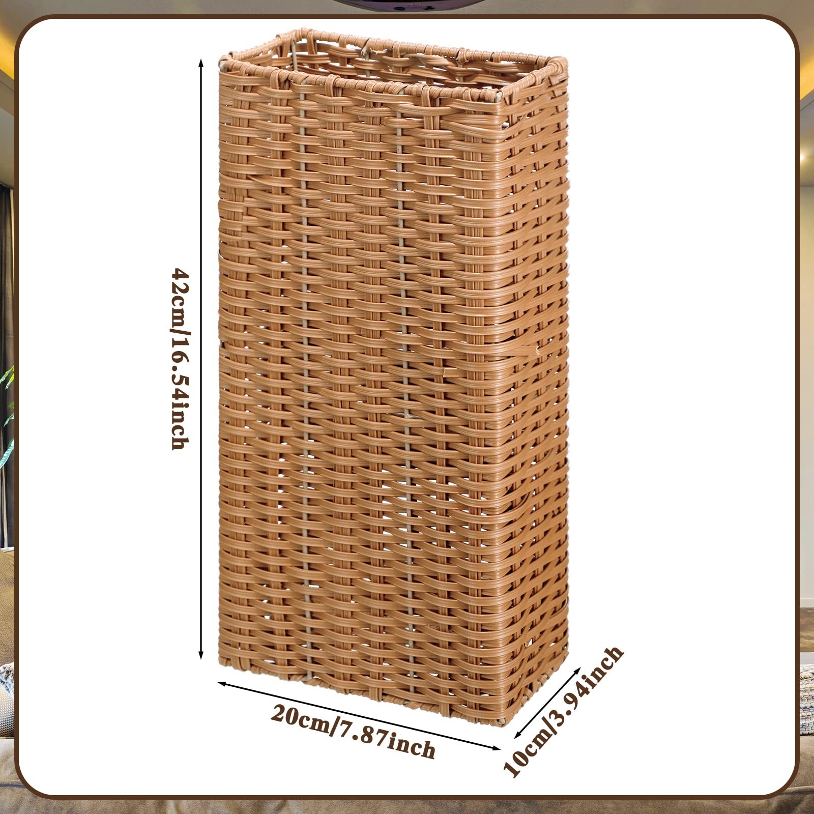 Umbrella Stand for Entryway Handmade Umbrella Holder Freestanding Cane Stand Nat