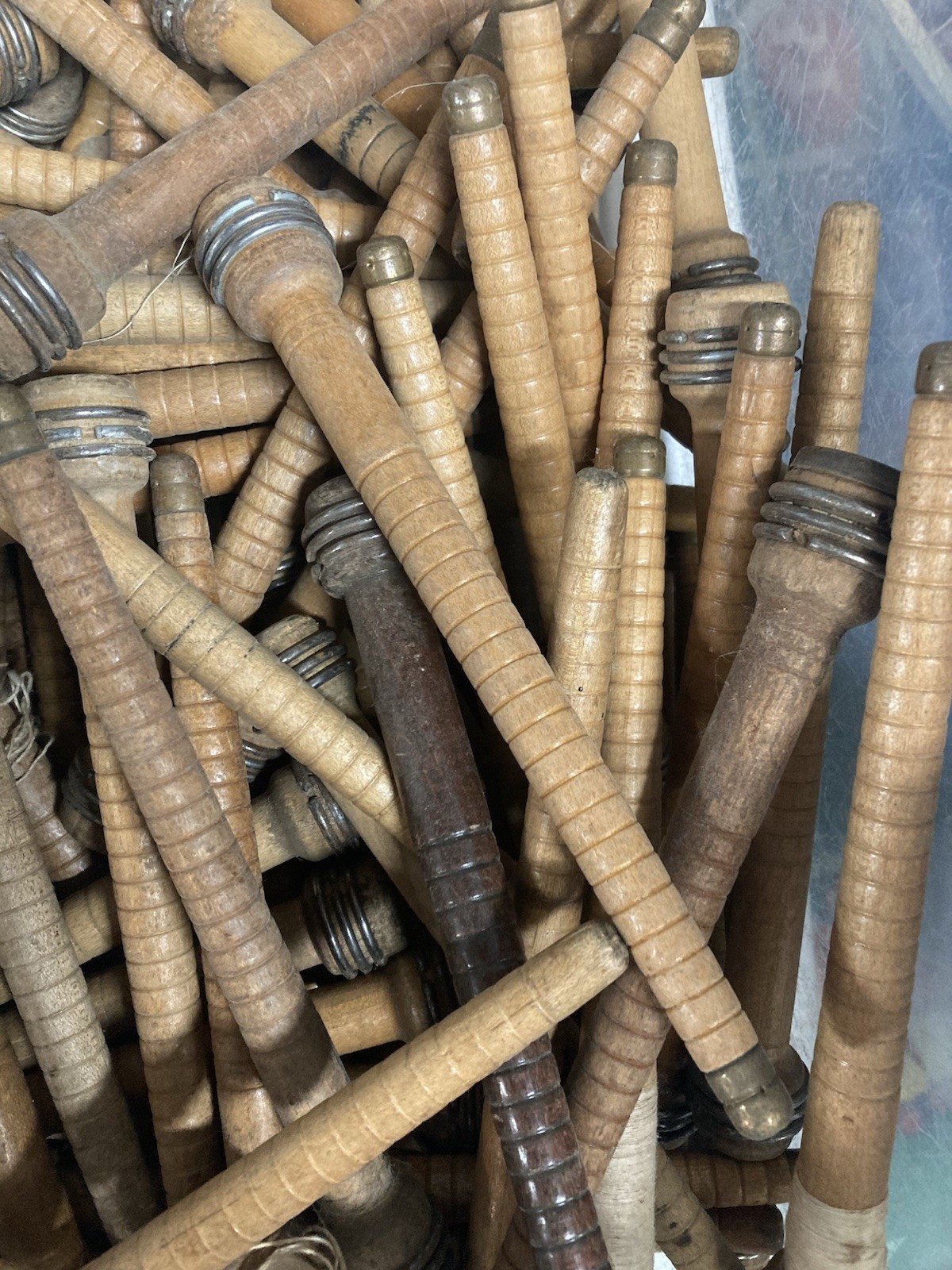 Vintage Wood Bobbins, 8.75", Reclaimed Industrial Spindles, Lot of 30