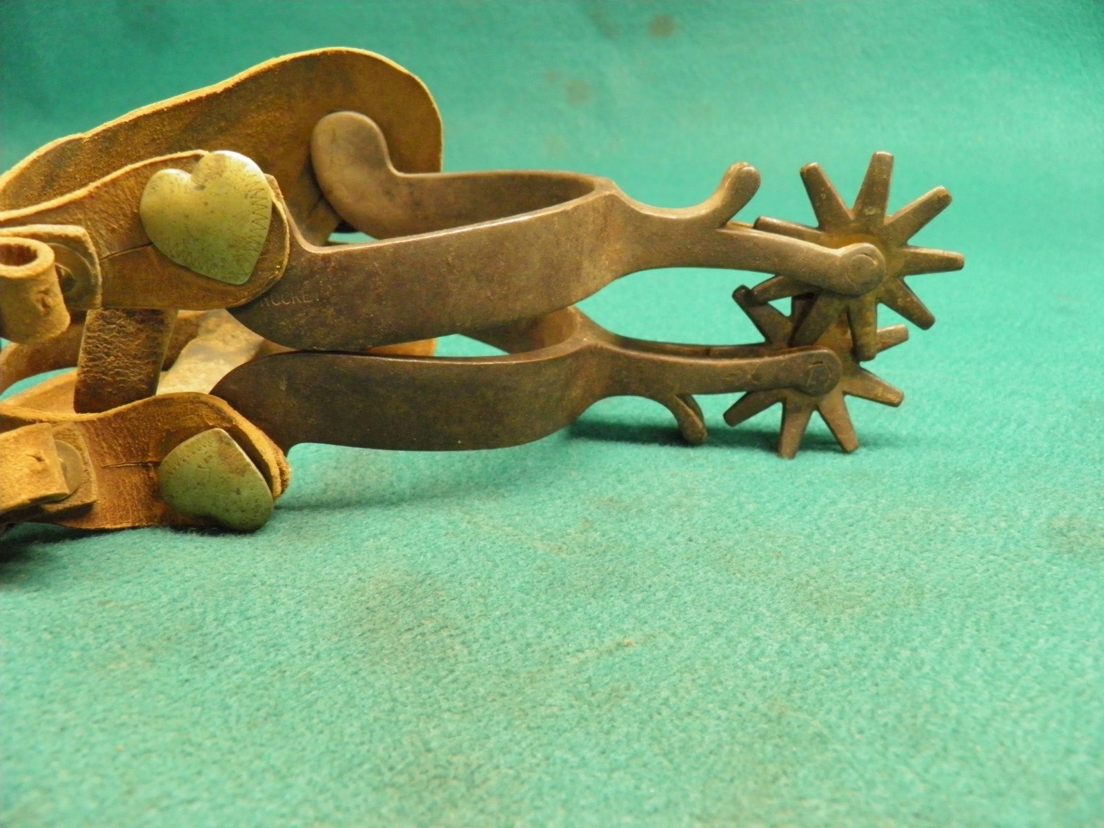 NICE OLD VINTAGE PAIR OF CROCKETT WESTERN COWBOY SPURS