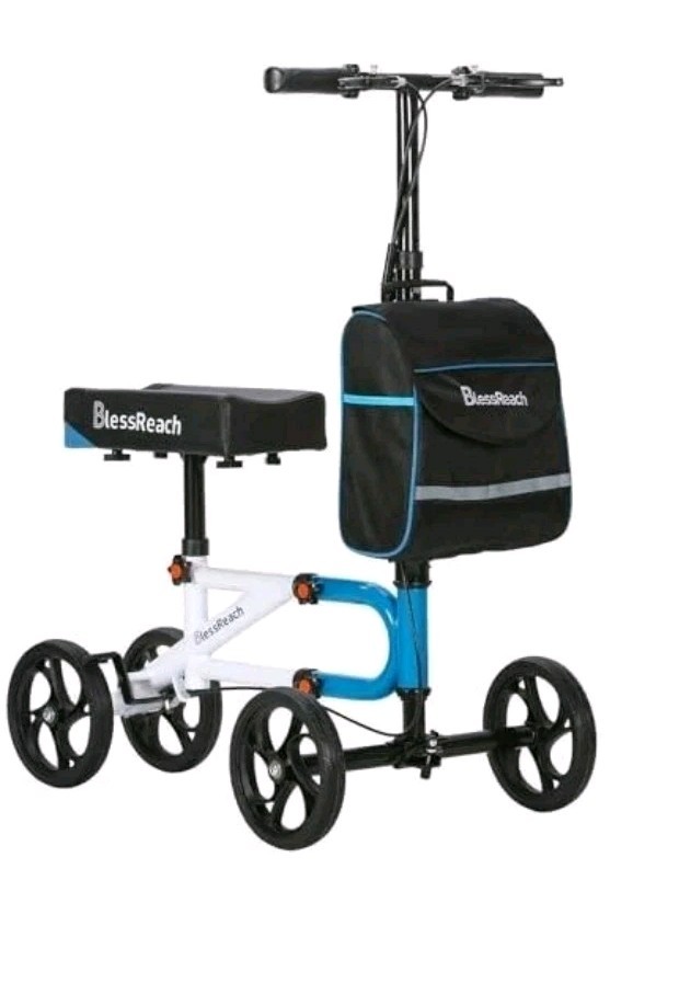 BlessReach Steerable Knee Scooter Foot Surgery , Foldable,Dual Brake, WB2111