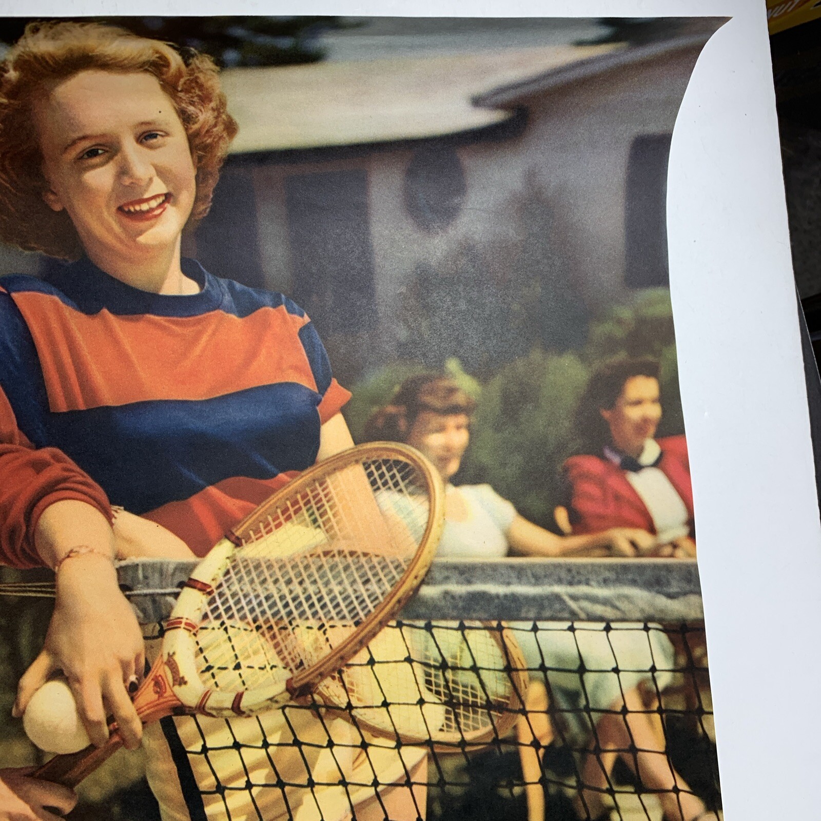 1952 NuGrape Soda Calendar Page Sign 2 Pretty Pin Up Tennis Girls Sport Original