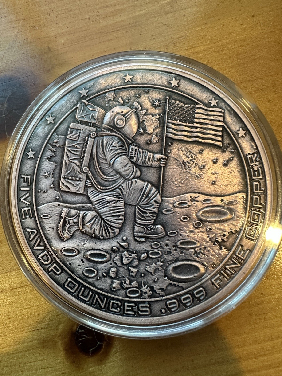 5 oz Colorized Copper Round w/ Capsule Space Commander