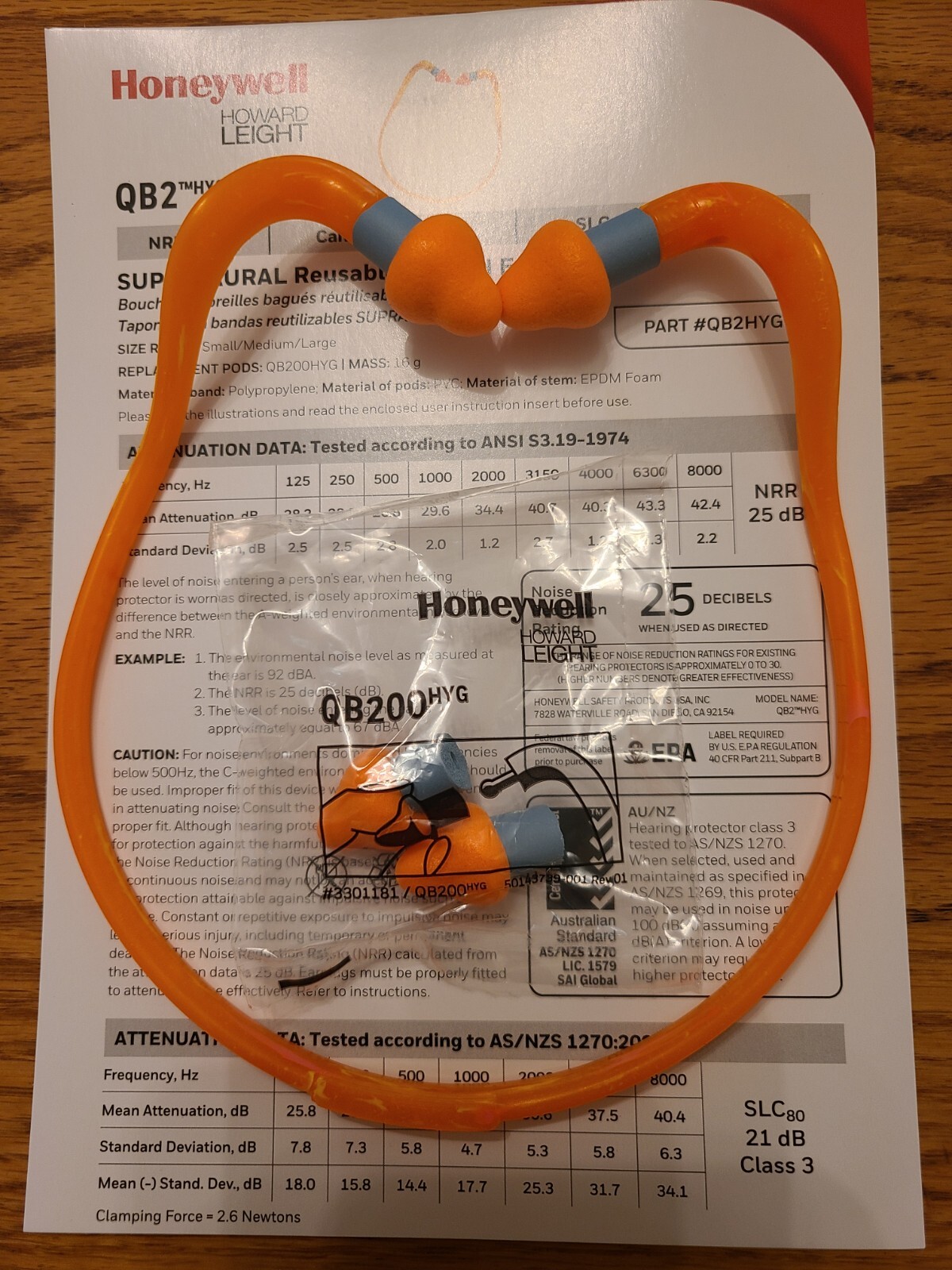 Honeywell HOWARD LEIGHT QB2HYG Headband Earplug with replacement QB200HYG pods