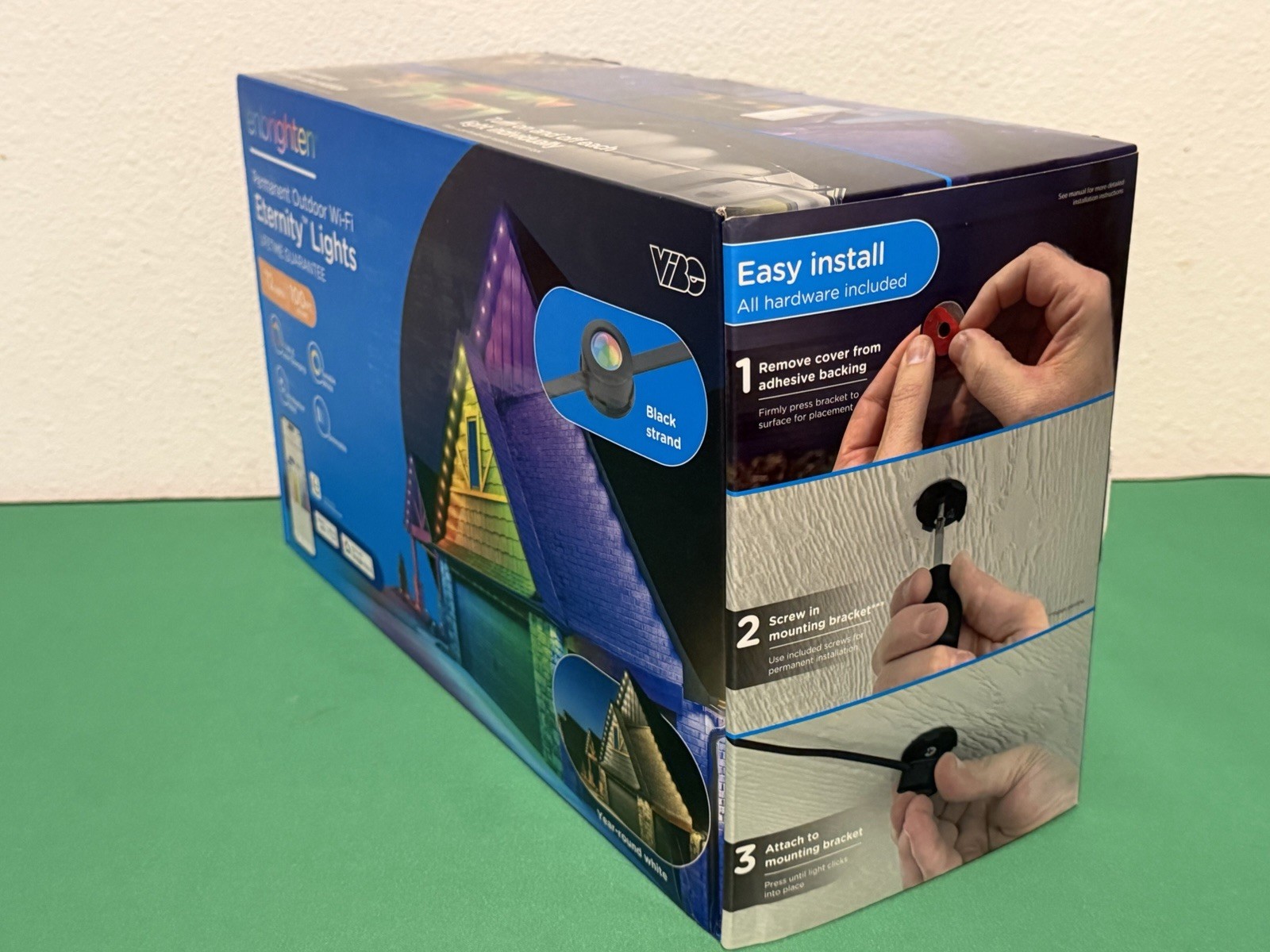 Enbrighten VIBE Permanent Outdoor Wi-Fi Eternity Lights 72lights, 100ft (Black)