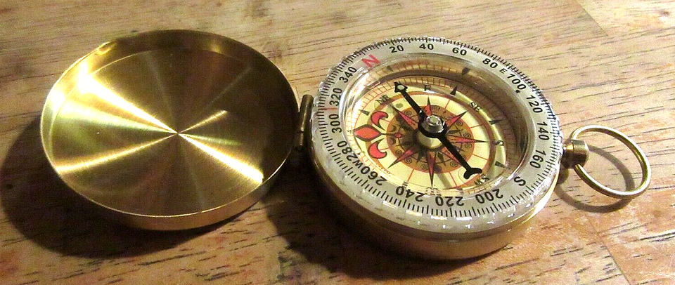 Waterproof Luminous Compass Camping Hiking Brass Compass Portable Compass