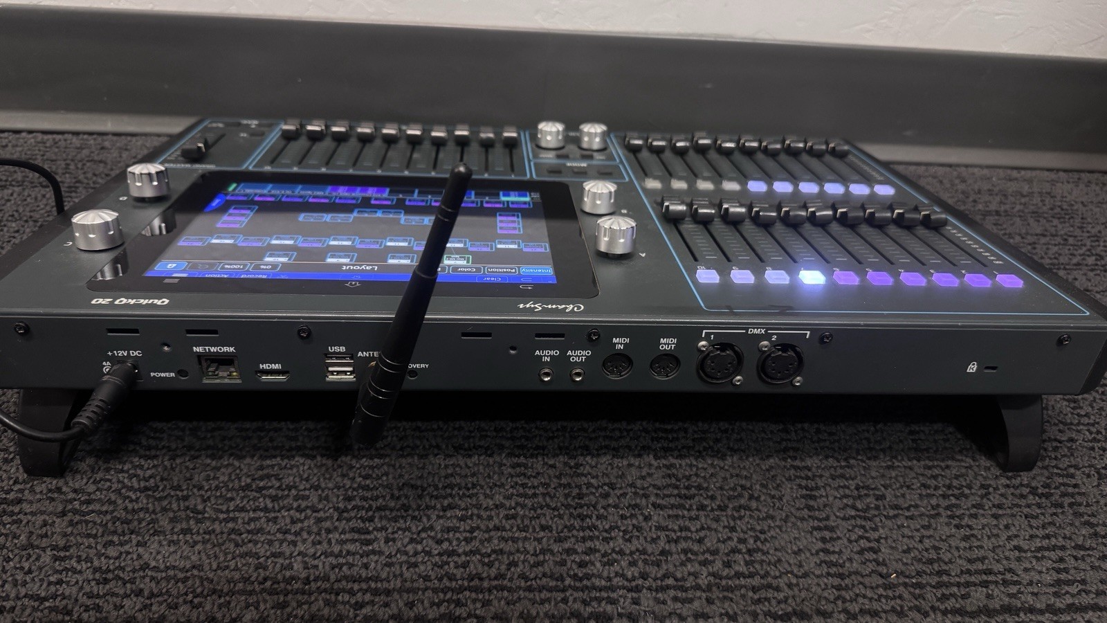 ChamSys QuickQ 20 DMX Lighting Console Flight Case WiFi HDMI Out RDM sACN MIDI