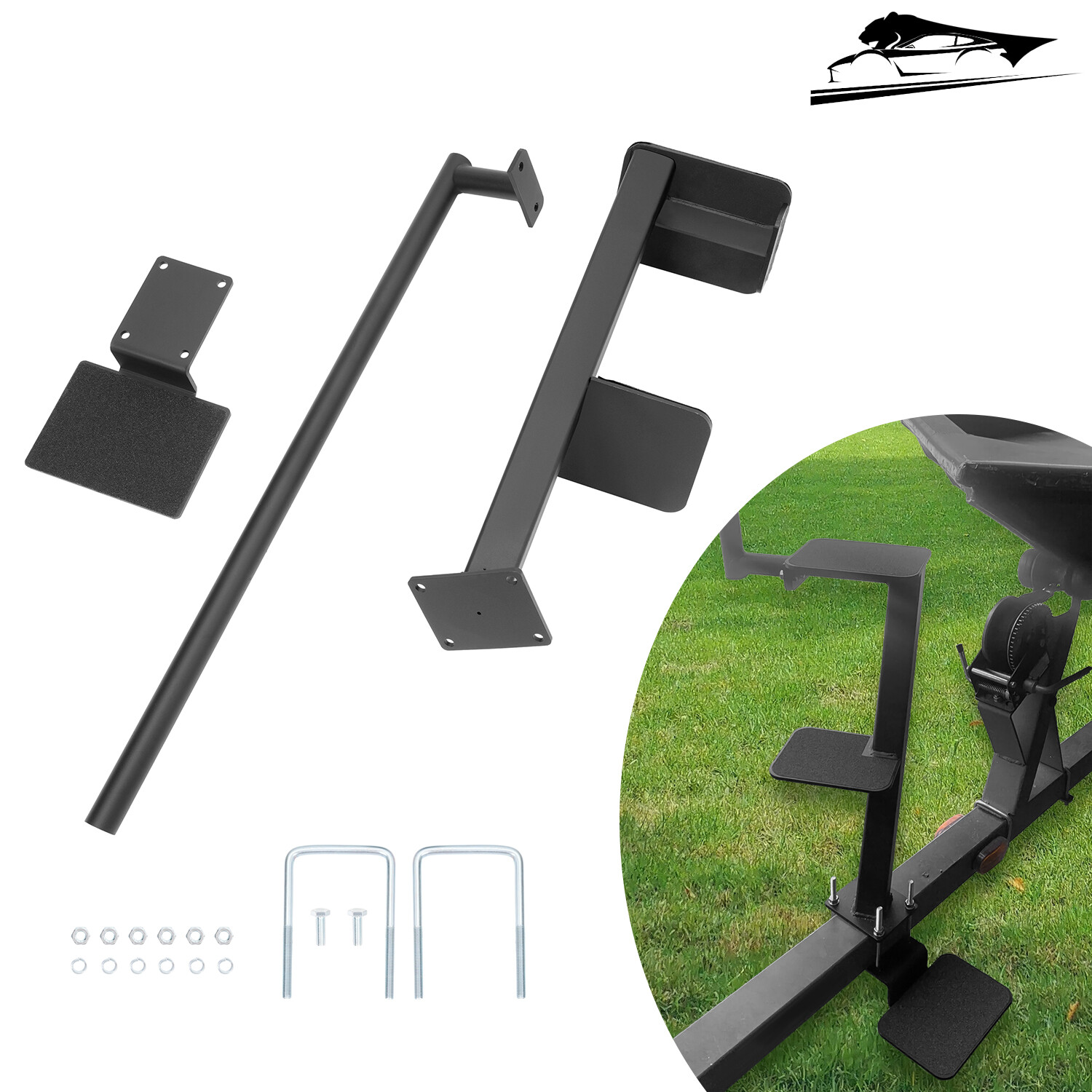 Boat Trailer Steps 3-Step Ladder W/Safety Handle Heavy Duty For Universal