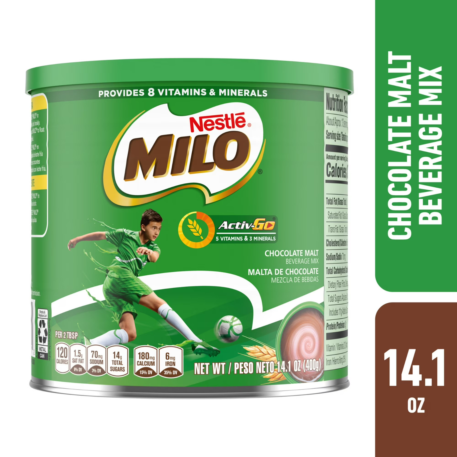 Nestle Milo Active Go Chocolate Malt Powder Drink Mix, 14.1 oz