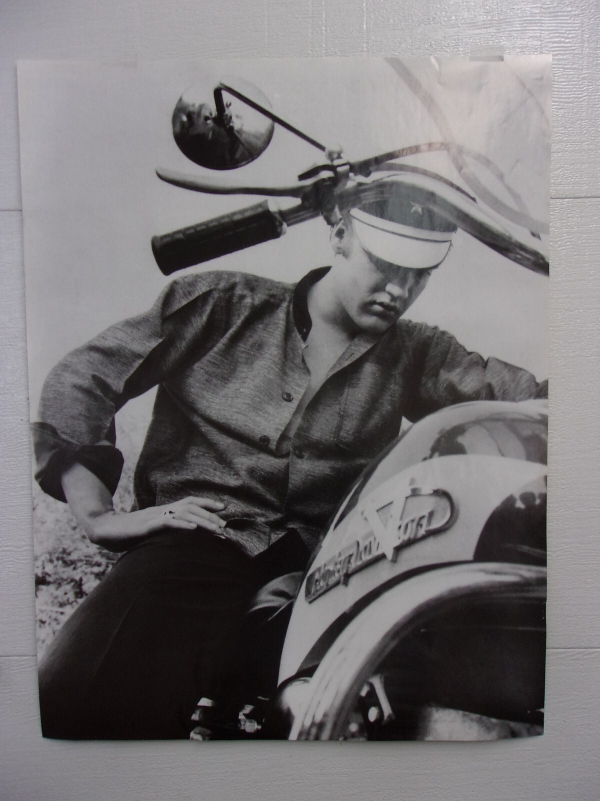 ELVIS PRESLEY ON HIS 1956 HARLEY POSTER..WOW