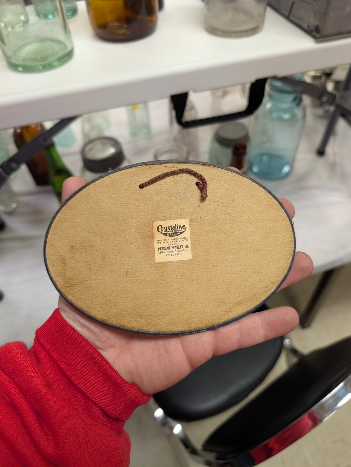 Pepper's Hygrade Ginger Ale Celluloid Advertising Sign Ashland Pa Crystaline