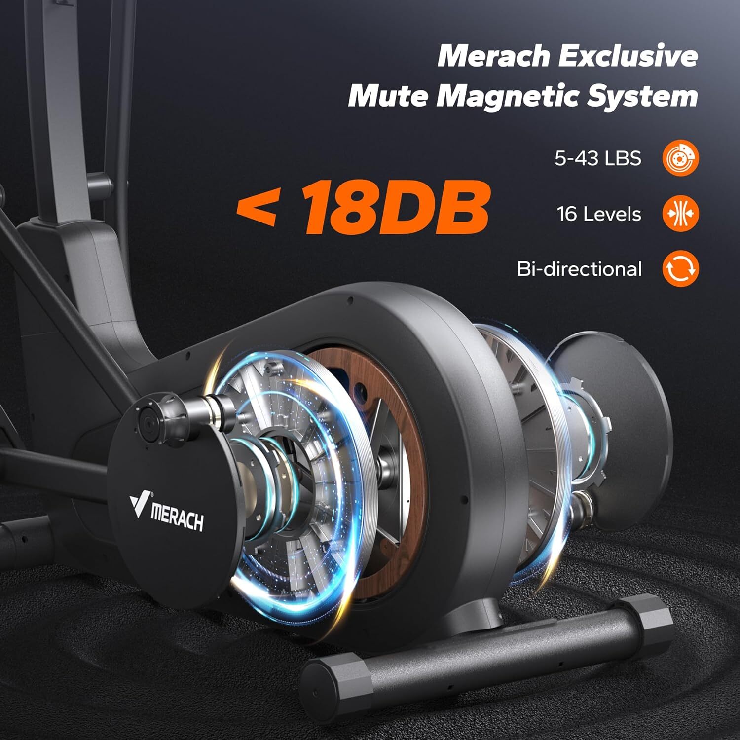 MERACH E33 Elliptical Exercise Machine for Home Self-Powered with Magnetic Drive