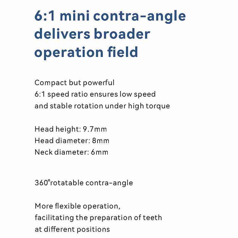 Woodpecker Dental Brushless Endo Free Motor Reciprocating 6:1 Contra Angle