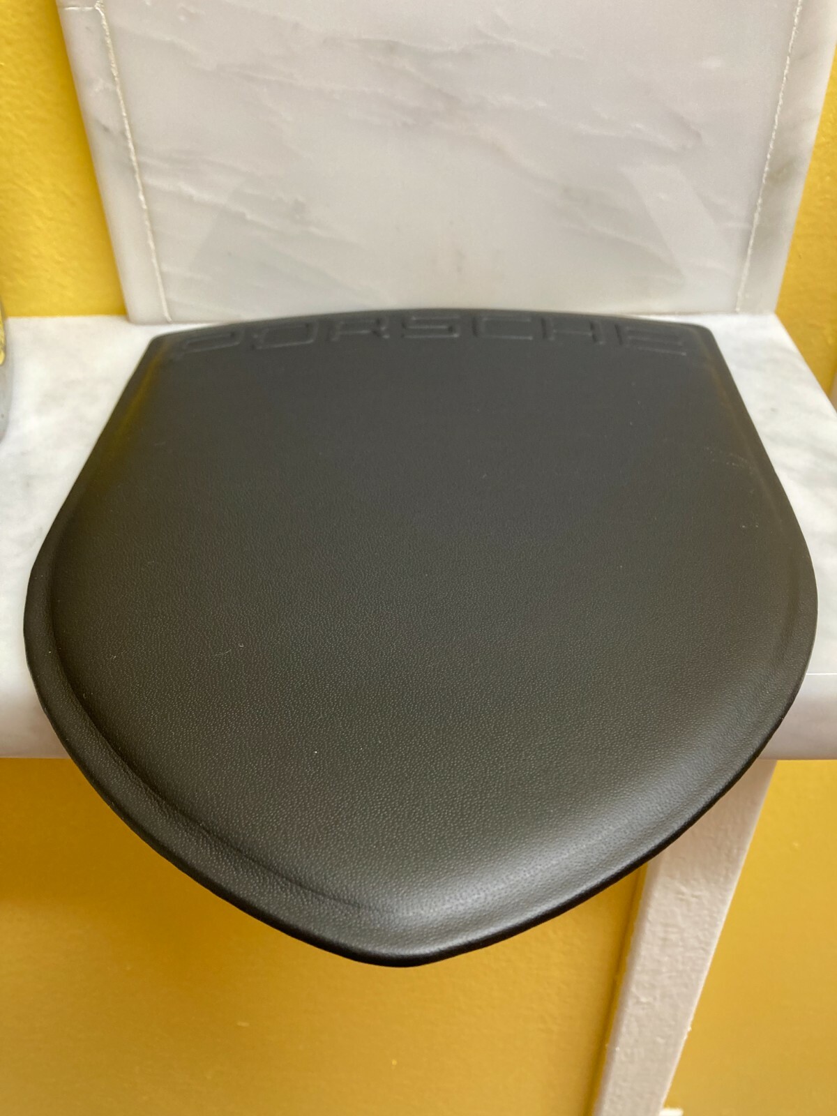 PORSCHE DESIGN SECOND GENERATION EMBOSSED BLACK LEATHER MOUSE PAD. NIB. SWEET!!