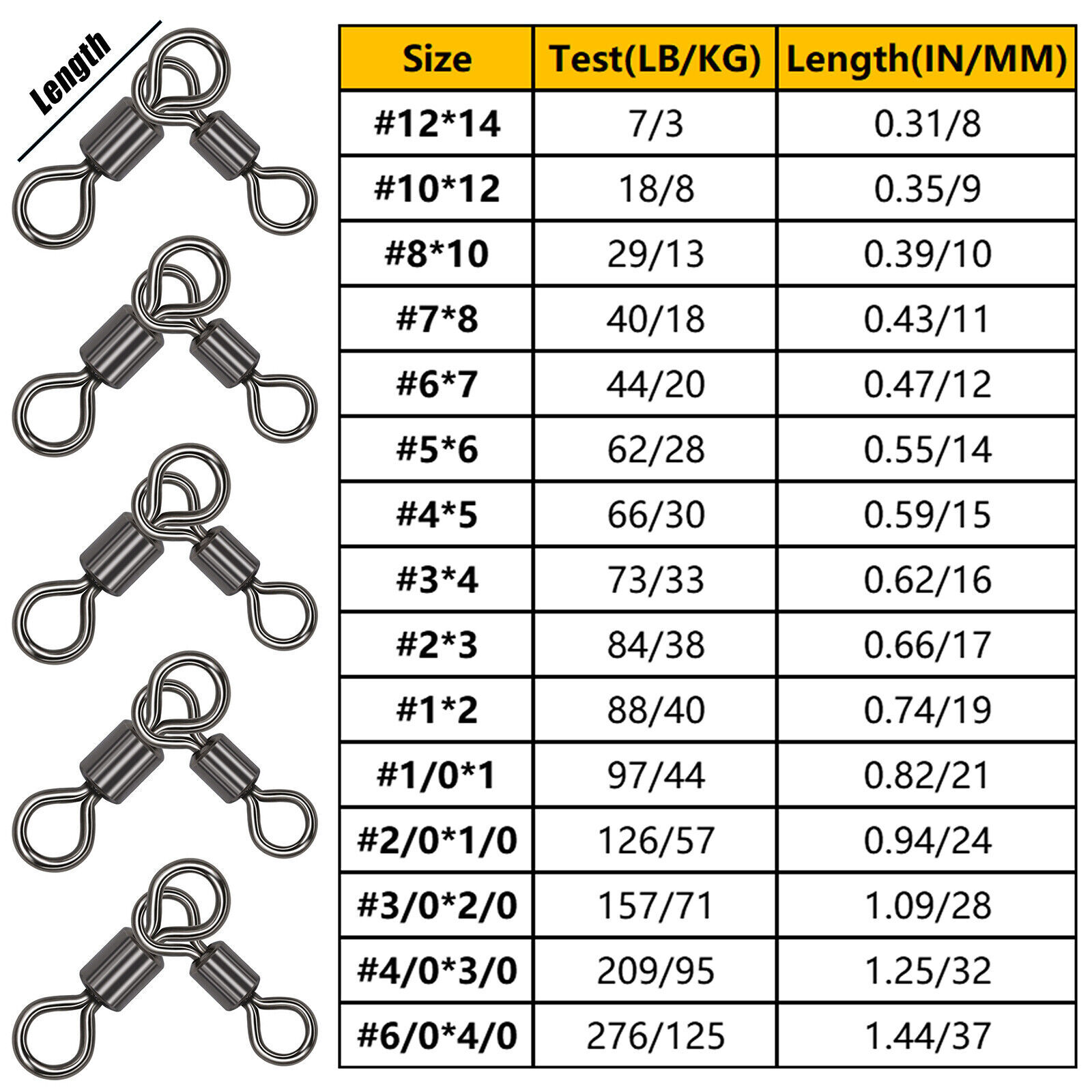 3 Way Swivel Fishing Crane T Turn Swivel Heavy Duty Freshwater Saltwater Fishing
