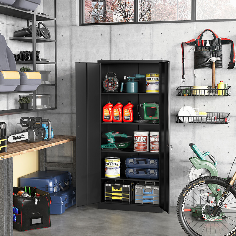 Metal Storage Cabinet with long handle ,71 Garage Storage Cabinet with Lock