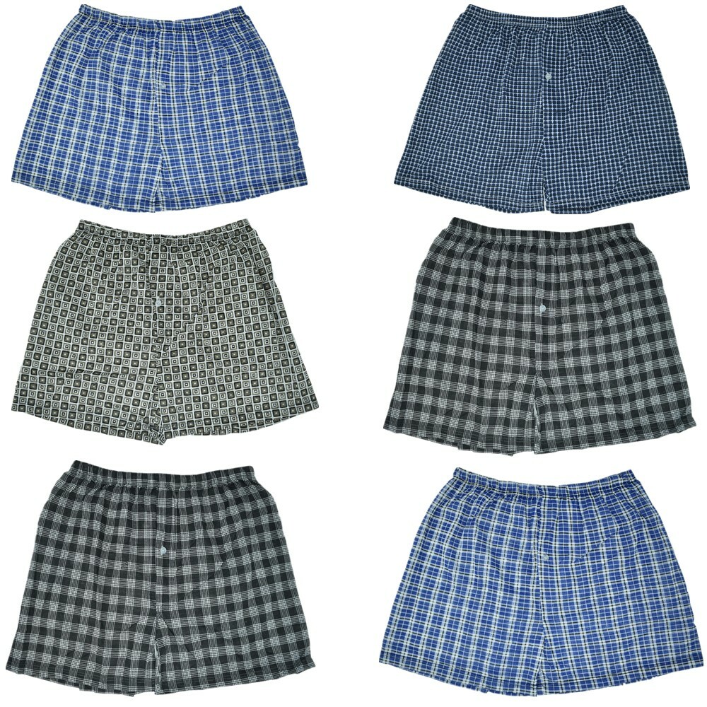 3-12 Pack Mens Boxer Briefs Shorts Trunk Plaid Underwear Cotton Size M-2XL
