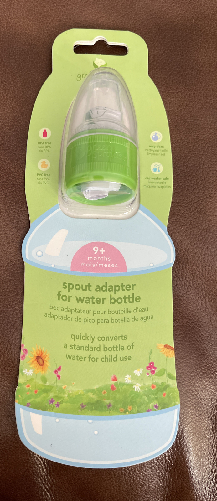 Green Sprouts Spill Proof Spout Sippy Cup Water Bottle Cap Adapter New