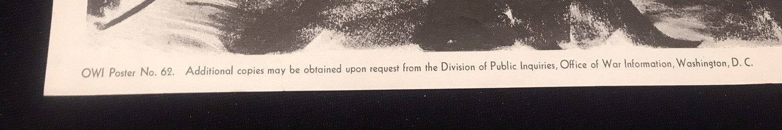 US World War Two Poster 1943 We Have Just Begun To Fight ! 20 By 28 Inches