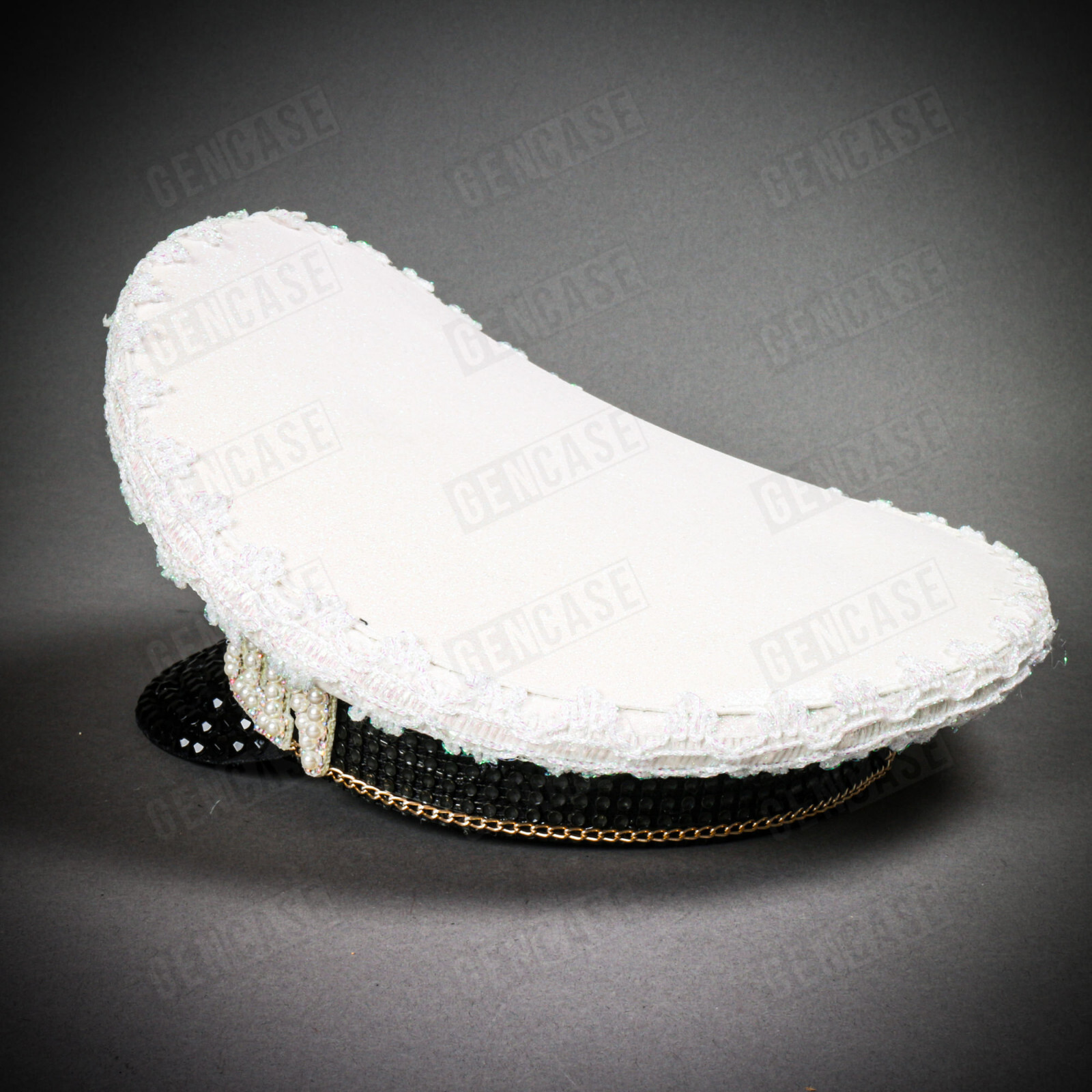 White Burning Man Gold Anchor Captain Hat Adult Yacht Sailor Costume Party Hat