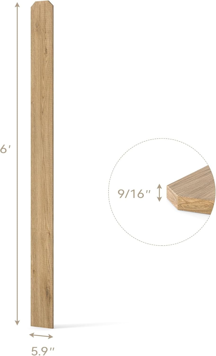 6ft Dog-Ear Fence Picket Fir Wood Fence Boards for Privacy Fence Replacement