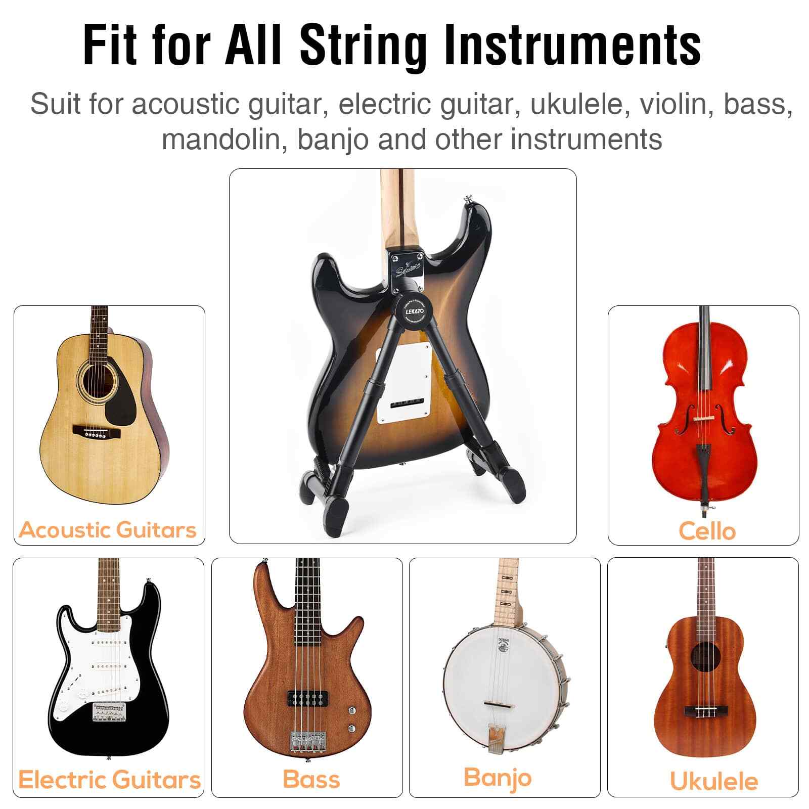A-Frame Guitar Stand Floor Universal Metal for Acoustic Classical Electric Bass