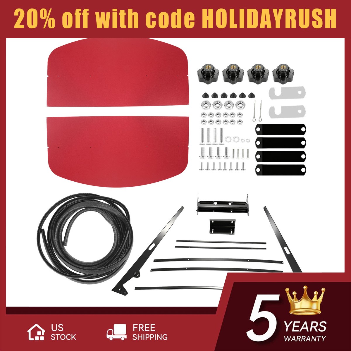 Sun Shield Tuff Top Tractor Canopy 2" x 2" For 2" x 2" or 2" x3" Red NEW Sun