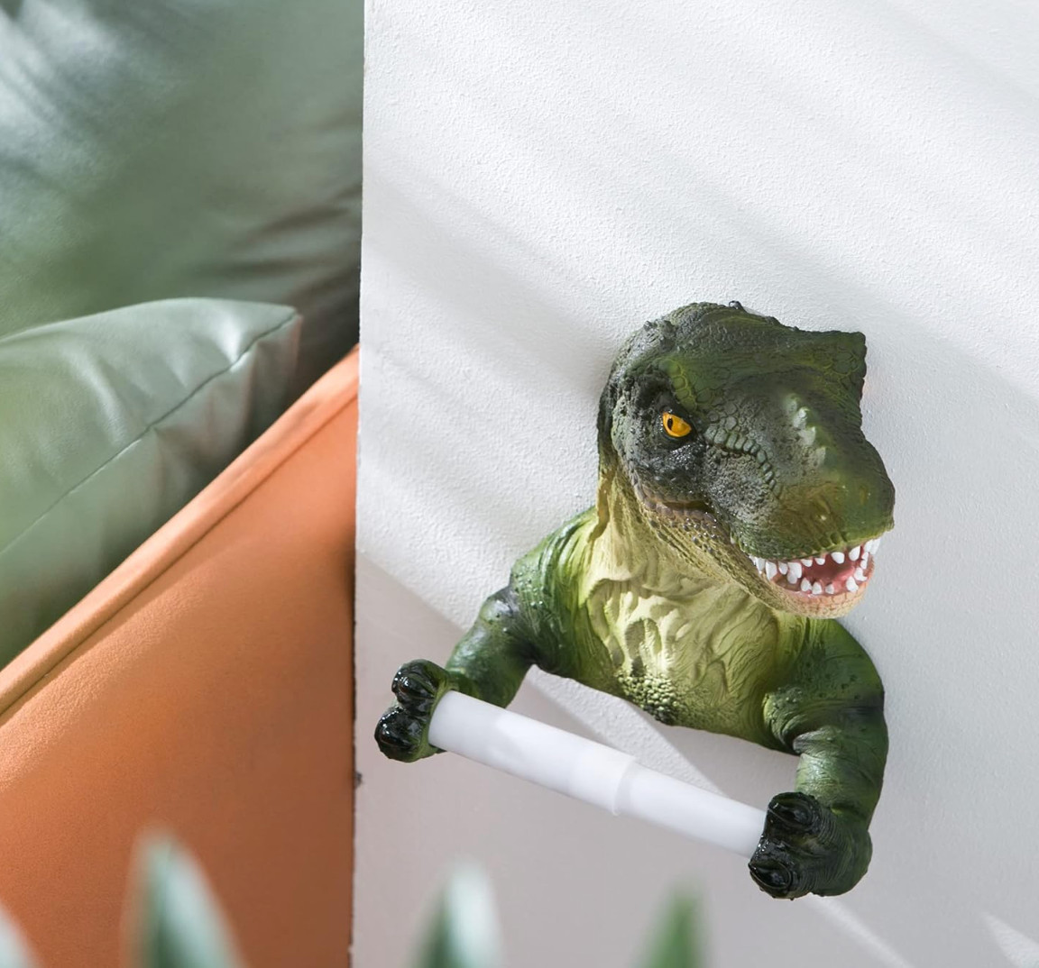 Dinosaur Toilet Paper Holder Wall Mount, Dino Towel Holder for Bathroom Wall ...