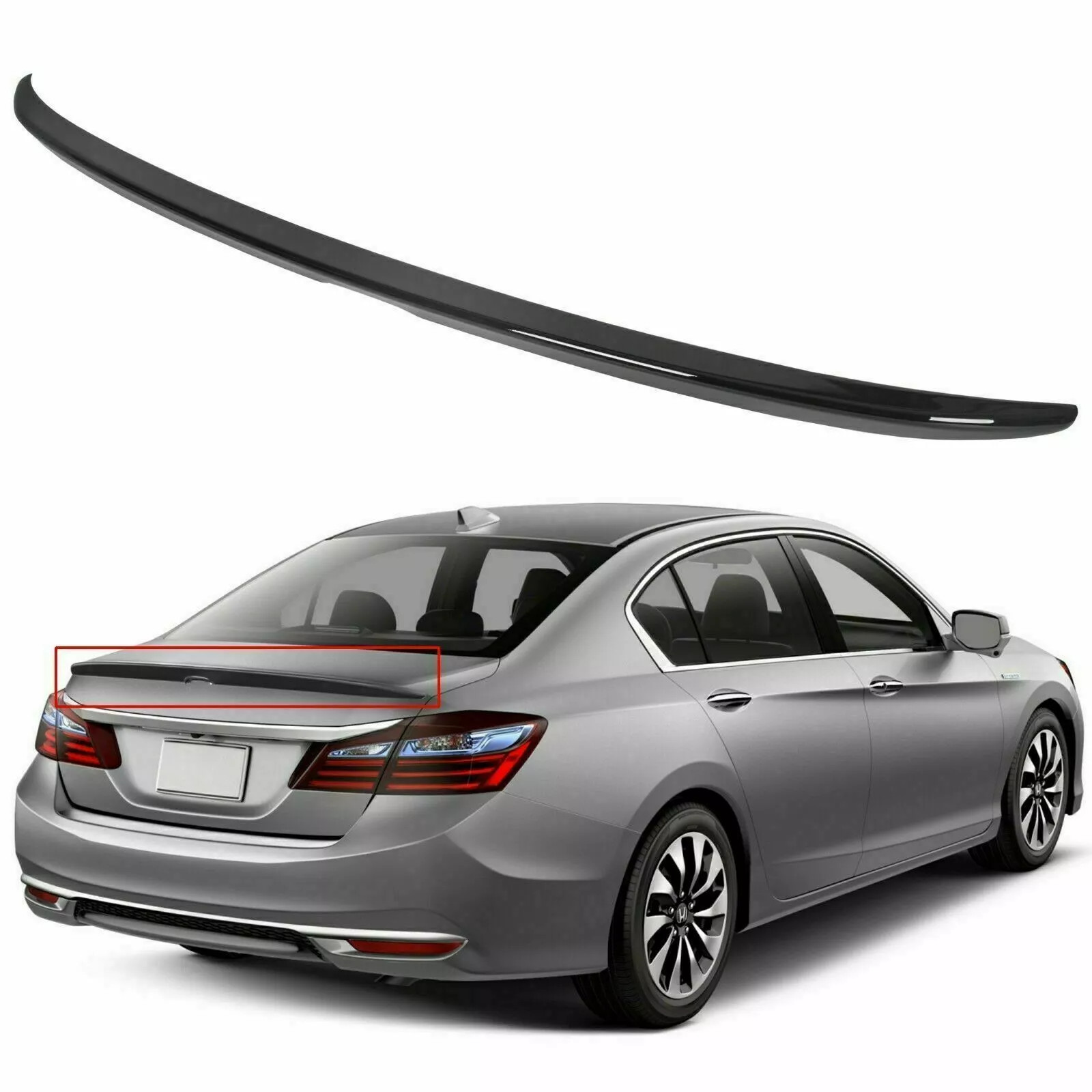For Honda Accord Sedan 4 Door 2013-2017 Glossy Black Rear Trunk Lid Spoiler Wing