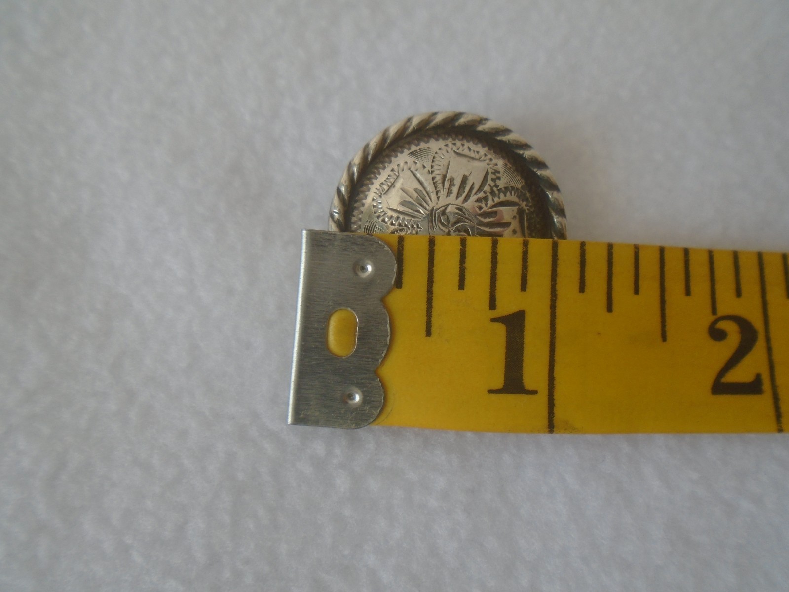 Pair (2) Vintage 1" STERLING Silver Overlay CONCHOS~BRIDLE~SPUR STRAPS~REINS