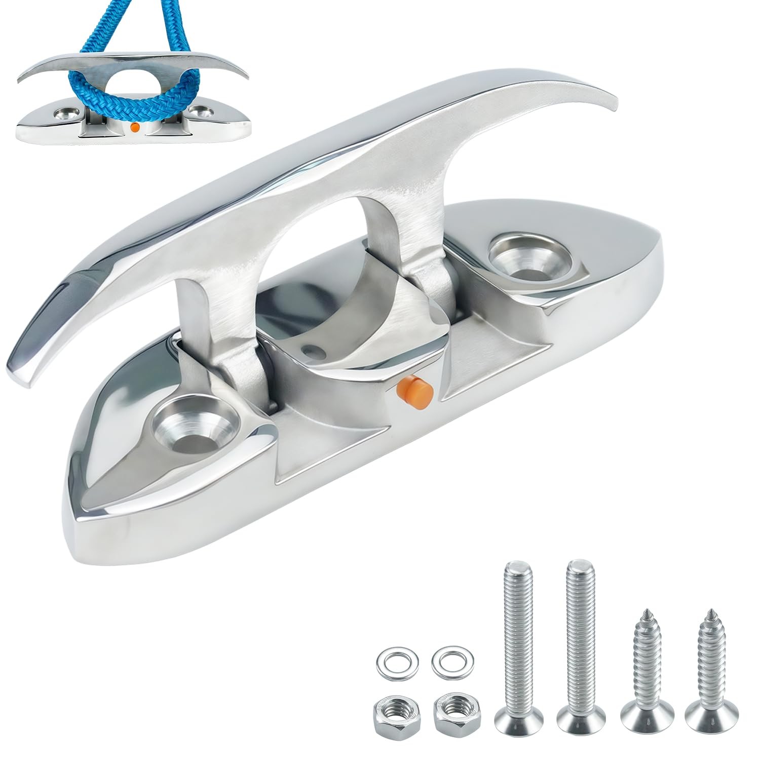 Folding Boat Cleat 41/2 Inch 316 Stainless Steel Flip Up Dock Deck Marine