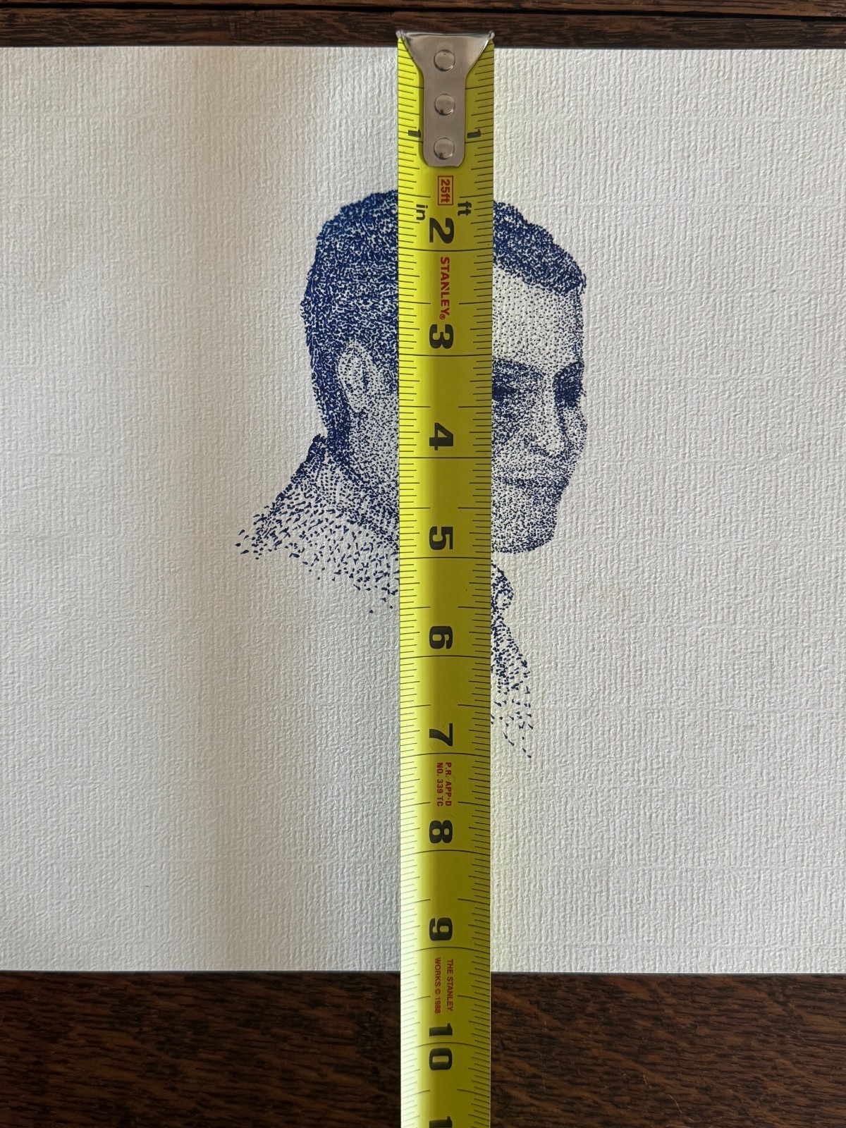 Original Pointillism Young African-American Man Pen Portrait Drawing 9.25"x11"