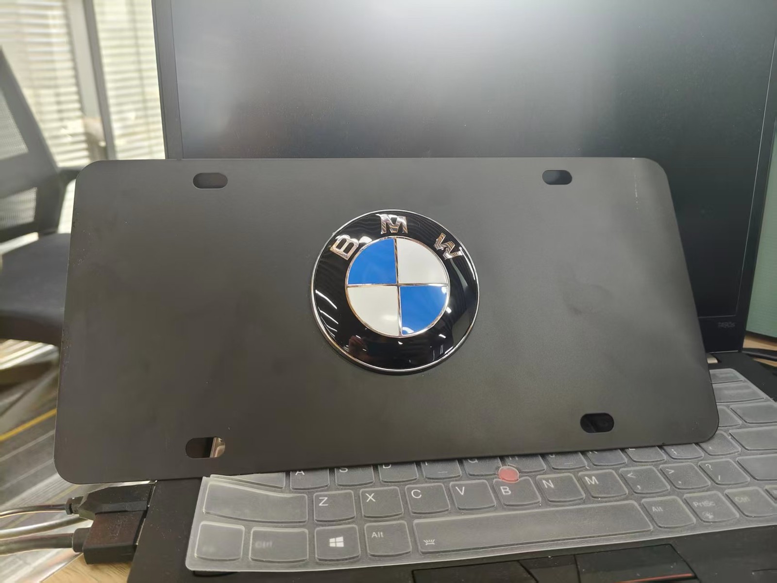 NEW 3D BLACK BMW Style License Plate Raised Emblem 6" x 12" Badge NEW✔️