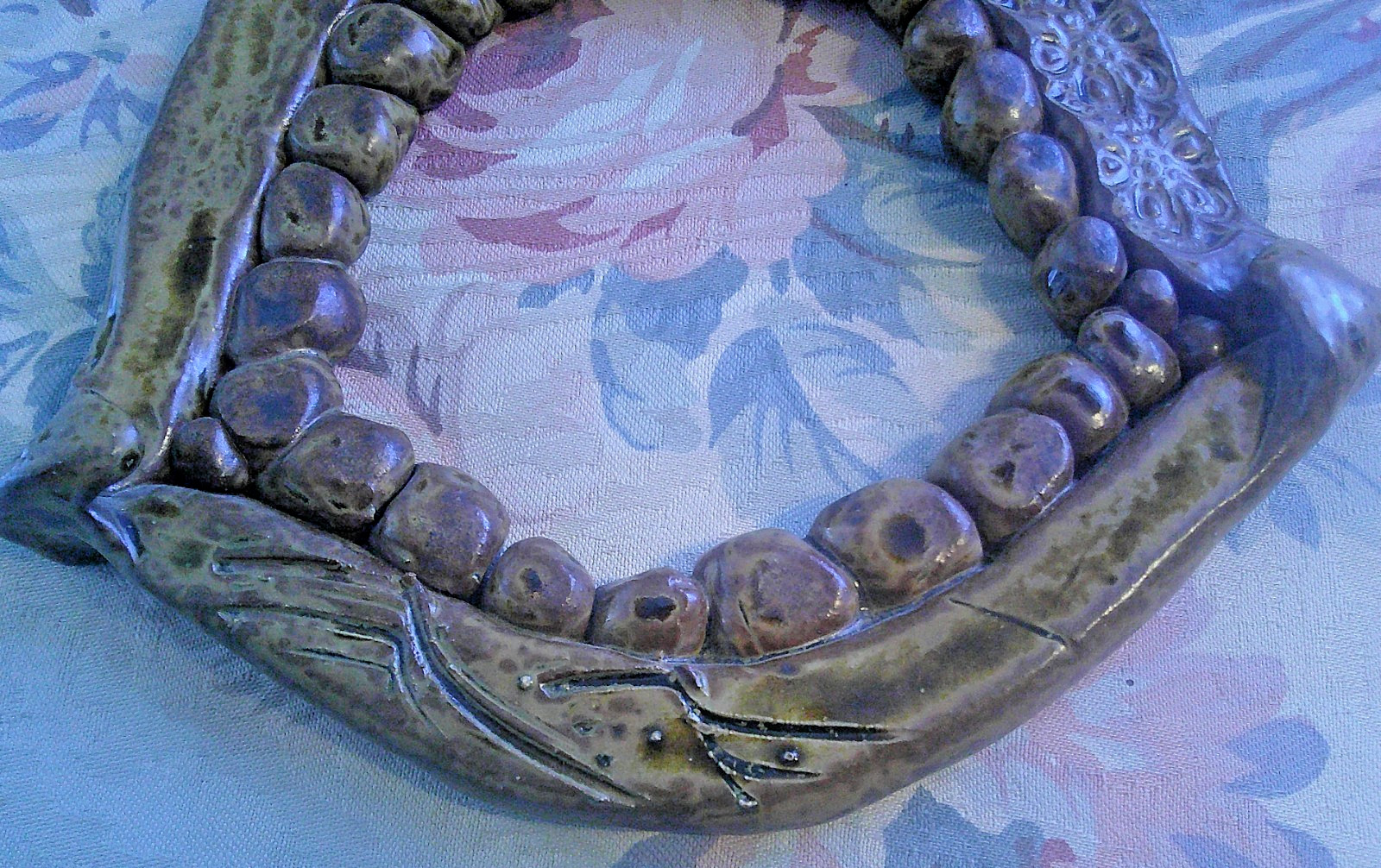 John Glick Plum Tree Pottery Mid Century Modern Hanging Wall Mirror