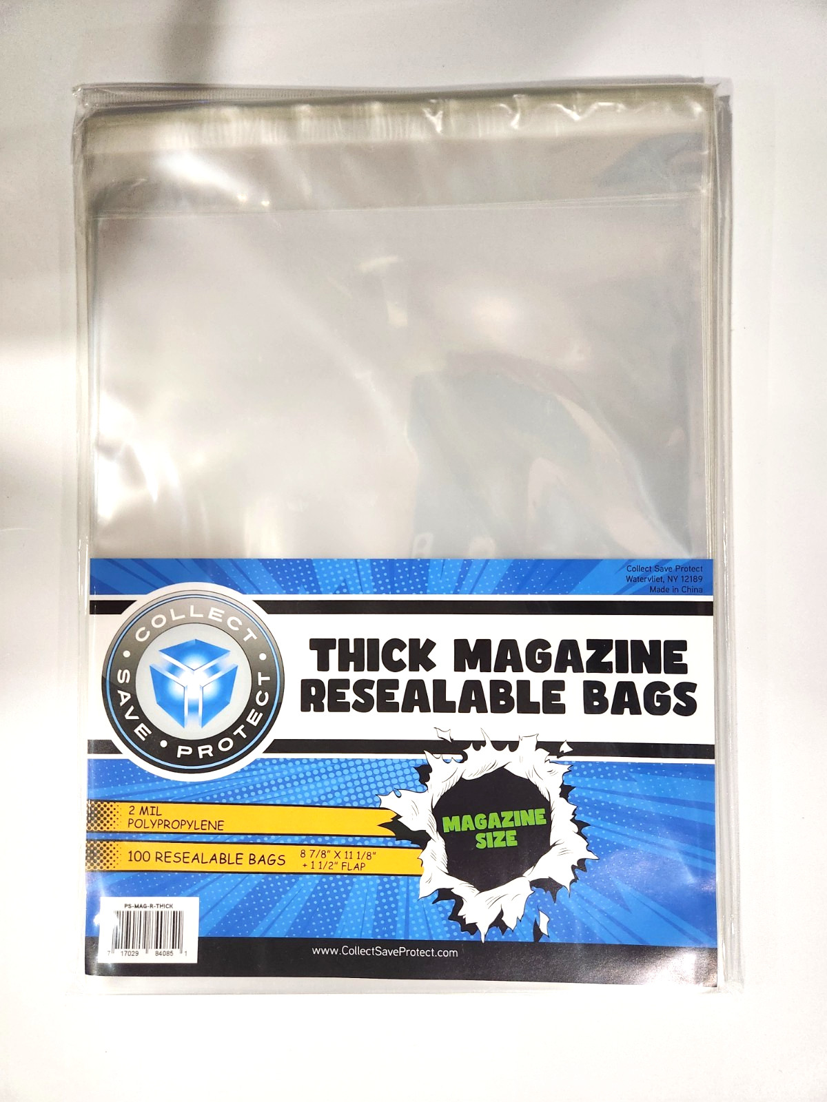 100 THICK Resealable Magazine Bag Protection Poly Sleeves Archival Quality 2 mil