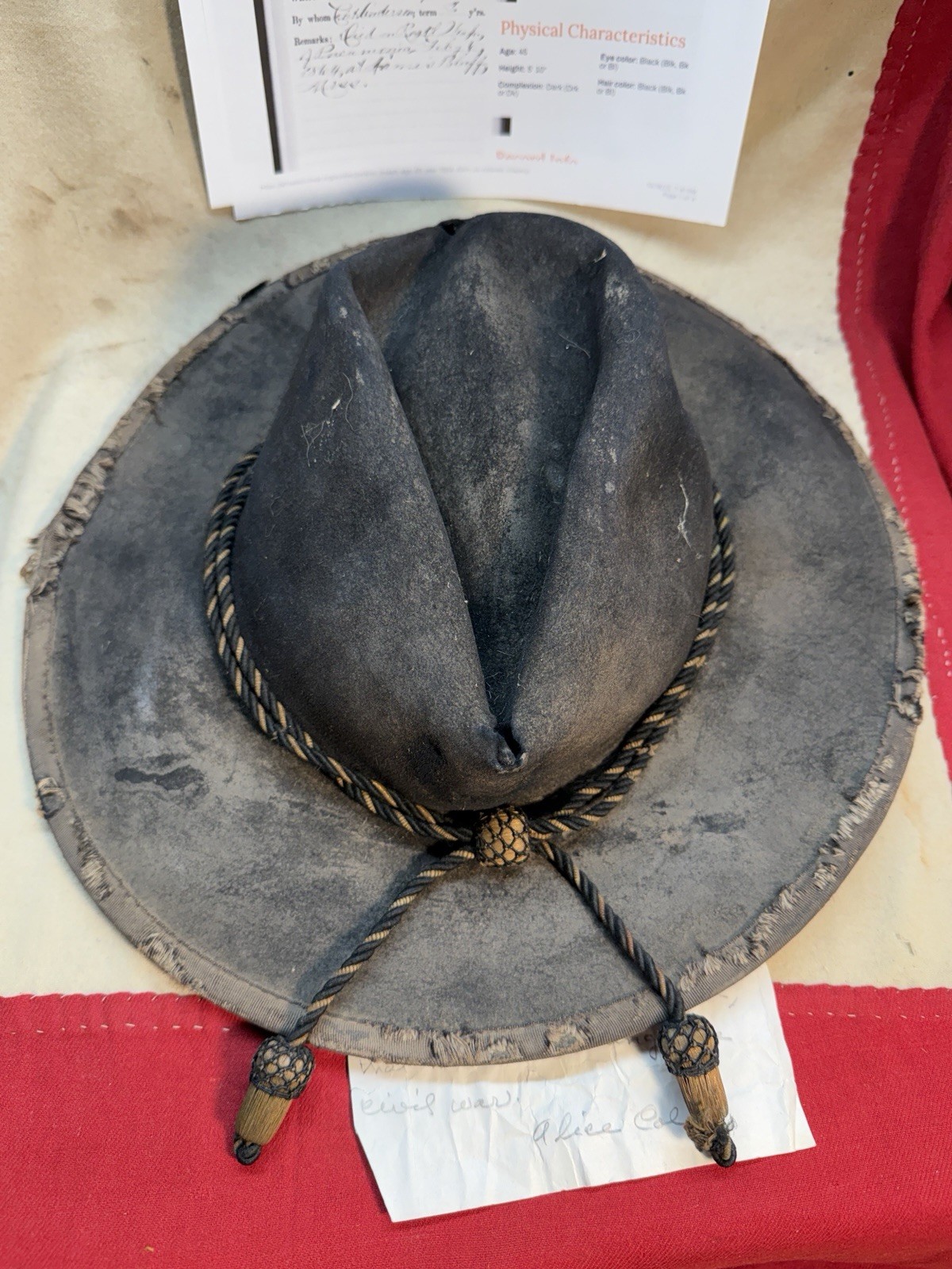 ID’D JOSEPH PERKINS CIVIL WAR 49TH COLORED TROOPS SLOUCH HAT CAP KEPI WITH PROV.