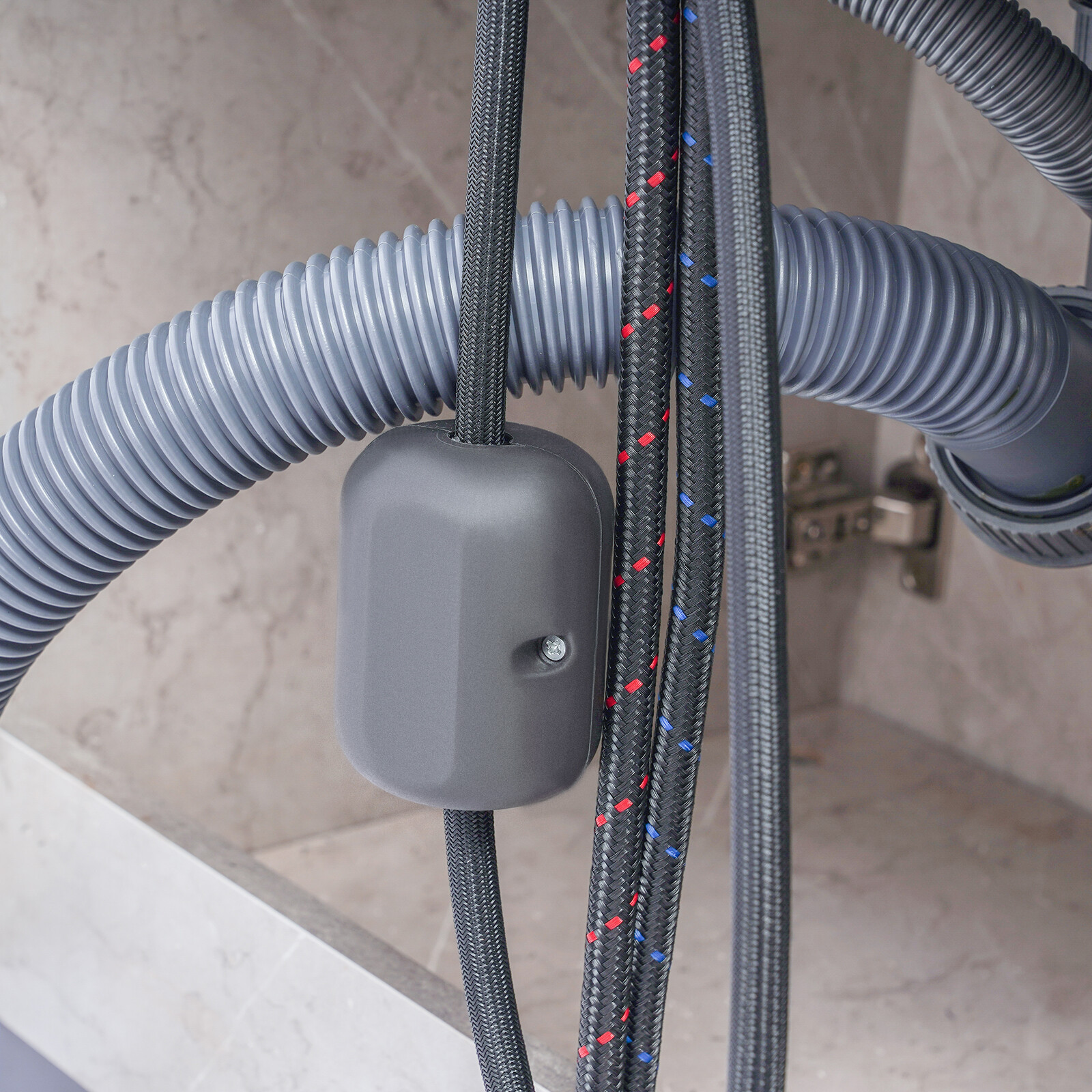 Gray Laundry Stainless Steel Sink with Cabinet + PDraining Basket+Faucet