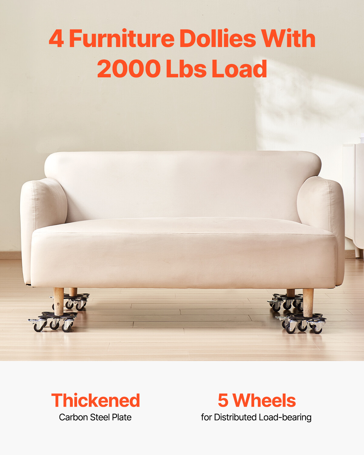 Furniture Dolly Heavy Duty Furniture Mover with 5 Wheels 1200 lbs Capacity