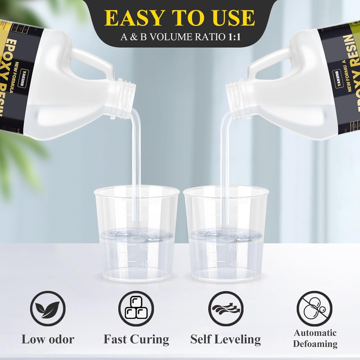 68OZ 3×UV Resistant Resin Kit,No Bubble & Crystal Clear Epoxy Resin for Coating,