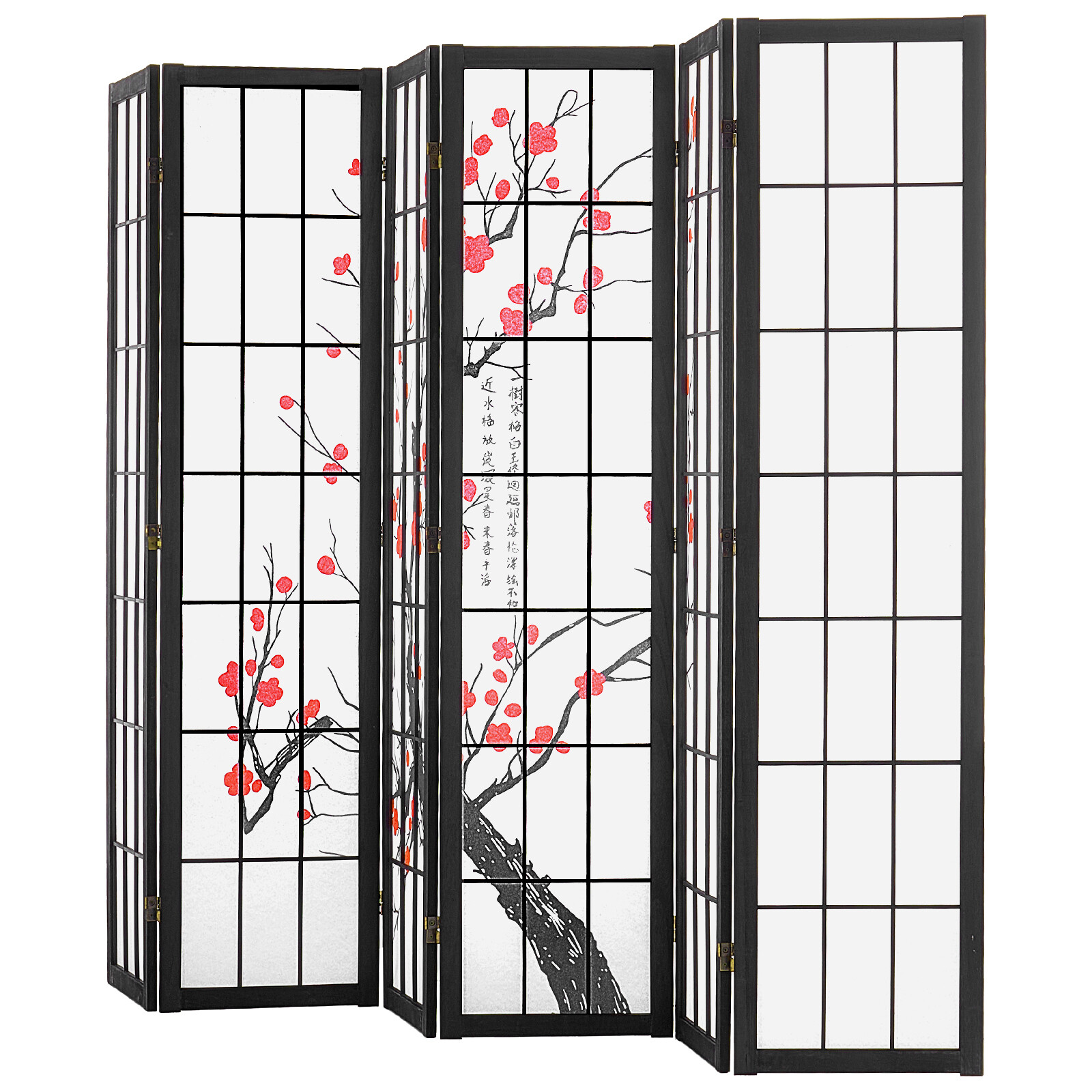 VEVOR Room Divider Japanese Room Screen Divider 6 Panel for Room Separation